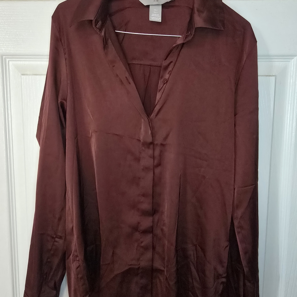 H&M Burgundy Button Down Shirt